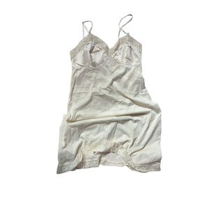 Vintage Vanity Fair Cream Satin Chemise with Spaghetti Straps VTG